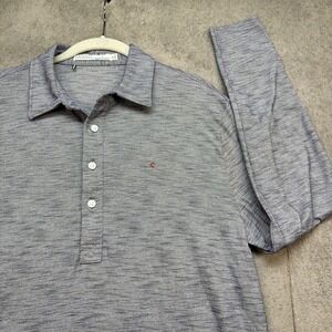 Criquet Long Sleeve Polo Blue Heather Classic Golf Preppy Large